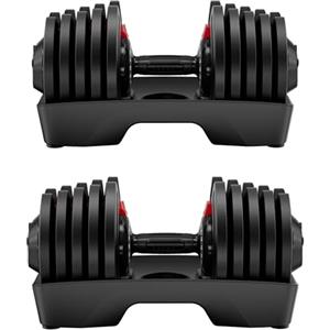 GOVITA NEW Set di Manubri Regolabili A Carico Variabile Pesi bilanciere Allenamento Corpo Home Palestra Casa Manubri Pesanti regolazione rotatoria (Coppia da 32Kg)