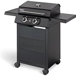 Enders eCrave 2 Barbecue elettrico - Griglia in ghisa, carrello per BBQ con spazio di stivaggio - 2 potenti elementi riscaldanti con stabile coperchio e termometro integrato - Simple Clean 97116