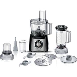 Bosch Robot da Cucina Multifunzione Compatto MCM3501M, Oltre 50 Funzioni, 800 W, Ciotola 2,3 L, Accessorio Frullatore e Tritatutto Inclusi, Tanti Accessori per Macinare, Affettare, Impastare, Nero