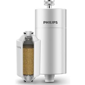 Philips Water Filtro da doccia In-Line, 1 confezione, riduce il CLORO fino al 99%, facile da installare, adatto a tubi e rubinetti standard, Bianco, filtrazione 50.000 L