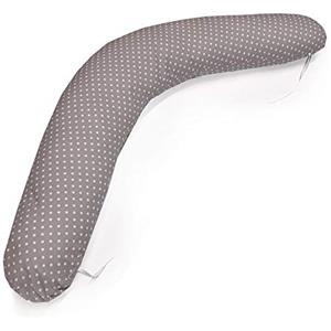 Emi&Sam Cuscino per allattamento da 170 cm, federa per cuscino per allattamento, federa di ricambio (solo federa) 16. Grigio - Dots)