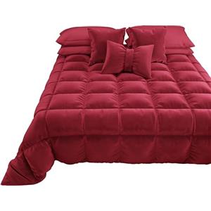 PETTI Artigiani Italiani - Trapunta in Morbido e Caldo Velluto 350 g/m², Piumone Matrimoniale, Double Face, Trapunta Matrimoniale: 260x270 cm, Bordeaux, 100% Made in Italy