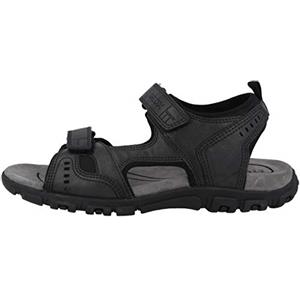 Geox Uomo Sandal Strada A, Sandali Uomo, Nero, 44 EU