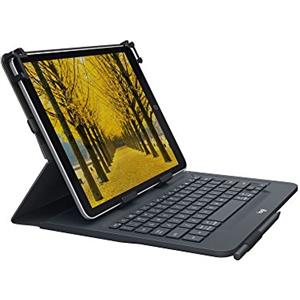 Logitech Universal Folio Cover iPad o Tablet con Tastiera Bluetooth Wireless, Apple, ‎Android, Windows da 9-10 Pollici, Facile Configurazione, Durata Batteria Fino a 2 Anni, ‎Spagnolo QWERTY, Nero