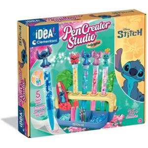 Clementoni Laboratorio delle Penne Disney Stitch - Kit Creativo per Bambini 6 Anni con 25 Accessori e 5 Penne Personalizzabili