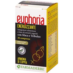 Farmaderbe Euphoria - Integratore Energetico con Maca, Ginseng e Rodiola - 30 Compresse
