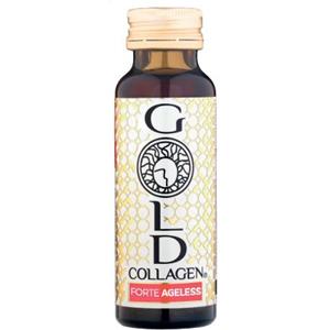 Minerva Research Labs Gold Collagen Forte Ageless - Integratore con Collagene Marino, Acido Ialuronico e Antiossidanti per la Cura della Pelle - 10 Flaconi da 50 ml