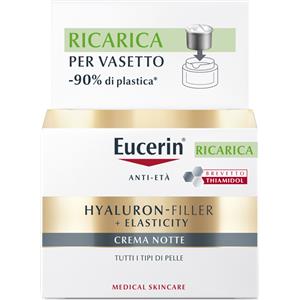 Eucerin Hyaluron-Filler Elasticity Crema Notte Ricarica 50ml - Rigenerante per pelle matura con acido ialuronico e collagene