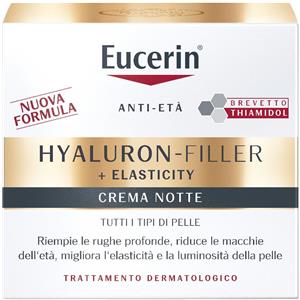 Eucerin Hyaluron-Filler Elasticity Crema Notte Ricarica 50ml - Rigenerante per pelle matura con acido ialuronico e collagene