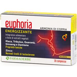 Farmaderbe Euphoria - Integratore Energetico con Maca, Ginseng e Rodiola - 30 Compresse