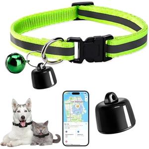 CelestiMingle Collare GPS per Gatto, Localizzatore Senza Abbonamento, Tracciamento in Tempo Reale, Compatibile con iOS/Android, Impermeabile, Batteria a Lunga Durata - Nero (D)