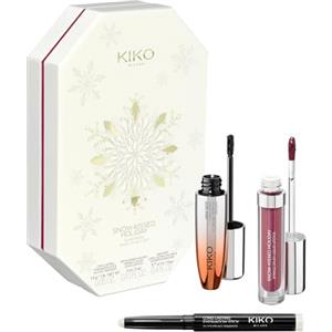 KIKO Milano Snow-Kissed Holiday Glam-Faves Make Up Gift Set, Gift Set Makeup: Mascara Effetto Volume, Rossetto Da Mat A Scintillante E Ombretto In Stick