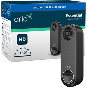 Arlo - Video Doorbell Batteria Nero -Controllo Smart dell'ingresso, Senza Fili