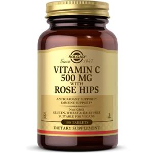 Solgar Rose Vita C 500 - Integratore con Vitamina C e Rosa Canina, 100 Tavolette