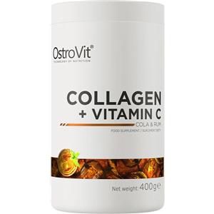 OstroVit Collagene Vitamina C - Polvere da 400 g con Collagene Bovina e Vitamina C in Gusti Cola e Rum