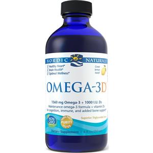 Nordic Naturals Omega-3D 1560mg Olio di Pesce al Limone con Vitamina D3 - 237 ml