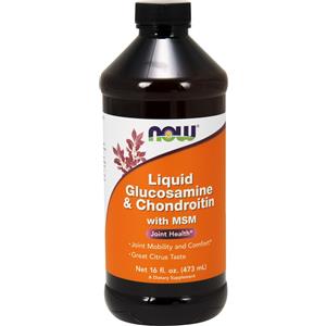 Now Foods Glucosamina & Condroitina con MSM Liquido - 946 ml, Gusto Agrumi, Senza Latticini, Supporto per Articolazioni Sane