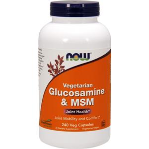 NOW Foods Glucosamina Vegetariana e MSM - Supporto Articolare in 240 Capsule Vegane