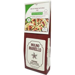 Mulino Marello Mix di Farine Naturali per Pizza e Focaccia 500 g - Senza Glutine, senza Gomme e Conservanti