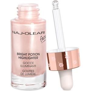 Naj-Oleari Bright Potion Highlighter Gocce Illuminanti Viso N.02 ORO LIQUIDO - 17 ml, Effetto Metallico