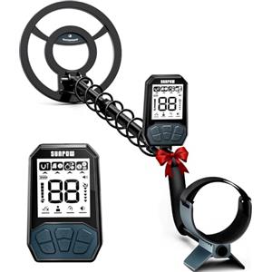 SUNPOW Metal Detector Ricaricabile per Adulti e Bambini - Rilevatore Oro 4 Modalità con Bobina 8 Impermeabile IP68 - Batteria 20H con LCD Retroilluminato - OTMD17