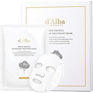 d'alba Piedmont d'Alba Maschera Viso Trattamento Nutriente al Tartufo Bianco Italiano 5 Pezzi, Trattamento Viso Vegano, Nutriente in tessuto per Pelli Secche e Stanche, Maschera Coreana di Idratazione profonta