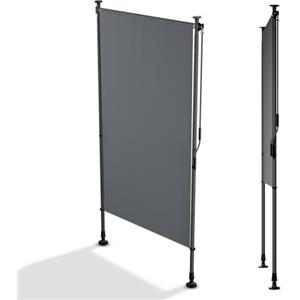 Juskys Tenda Verticale Barbados 100x310 cm - Tenda a pinza estensibile, protezione solare e visiva, resistente alle intemperie e ai raggi UV, idrorepellente - Grigio