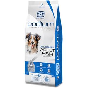 PODIUM - 14 Kg di Crocchette Cane Adulto Complete con Aringa 10% - Proteine Animali Primo Ingrediente, Omega 3 e 6 per Cute e Mantello, FOS MOS e Lieviti per Digestione e Flora Intestinale