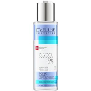 Eveline Cosmetics Glycol Therapy 5% AHA Tonico Esfoliante - Rivitalizzazione Avanzata della Pelle con Acidi Glicolico e Lattico, Formula Vegana, 110ml
