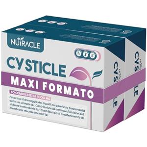 Nutracle CYSTICLE | D-Mannosio Puro 1200mg | Integratore Cistite, con Mirtillo Rosso, Probiotici e Vitamina A | Per Candida e Infezioni Vie Urinarie | Vegan, Senza Glutine (60 compresse (Confezione da 2))