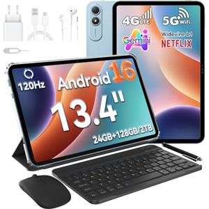 OSCAL PAD 200 Tablet 13.4 Pollici 120Hz Display Tablet Android 16, 24GB RAM+128GB ROM(TF 2TB) Octa-Core, 8300mAh/18W, 16MP+8MP, Doppio SIM 4G LTE+5G WiFi/Gemini AI/Widevine L1/OTG/BT5/FACE ID/GPS