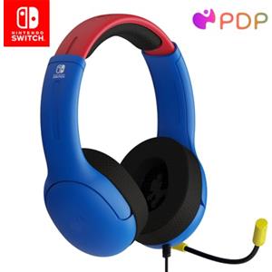 PDP Gaming AIRLITE Stereo cuffie with Mic per Nintendo Switch - PC, iPad, Mac, Laptop Compatible - Noise Cancelling Microphone, Lightweight, Soft Compert On Ear Headphones - MARIO