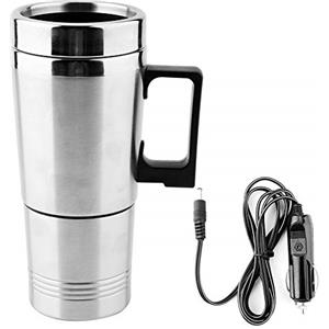 Akozon led iv + Bollitori Viaggio, 12V Bollitore elettrico 350 ML e 150 ml Bollitore elettrico per auto in acciaio inossidabile Caffè Tè Tazza di riscaldamento dell'acqua