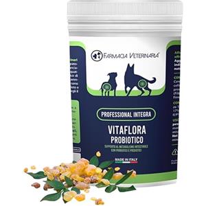 Farmacia Veterinaria Vitaflora - Prebiotici e Probiotici per Cani - Integratore Flora Intestinale con Fermenti Lattici Vivi - Supporto Digestione Equilibrio Intestinale Difese Immunitarie - 100g