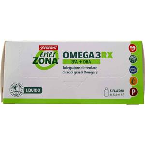 Enervit Enerzona Omega 3 RX - Integratore Alimentare in 5 Flaconi da 33,3 ml con EPA e DHA per la Salute Cardiaca