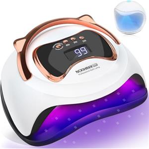 NCKIHRKK 180W Lampada UV LED Unghie, Professionale Fornetto Unghie Semipermanente per Manicure Display LED Automatico Sensore, Maniglia a Orecchio di Gatto, Lampada Led Unghie per Manicure/Pedicure