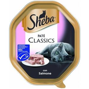Sheba Cibo Umido per Gatti con Salmone - Paté 85g, Senza Conservanti e Coloranti Artificiali