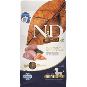 Farmina N&D Brown Mini Agnello, Spirulina e Carote - Alimento Secco Completo per Cani Adulti 2 kg