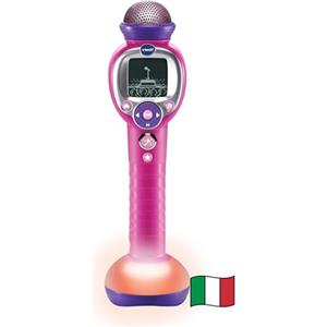 VTech Kidi SuperStar Moov', Microfono Karaoke con Tecnologia Magic Voice, Effetti Luminosi, Registrazione Vocale, Giochi Interattivi e Animazioni Musicali, Lingua Italiana, Batterie Incluse, 6+ Anni