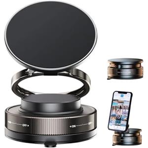 SOKEQTW Porta Telefono Auto Magnetico, Supporto Cellulare Auto, Aspirazione a Vuoto, con Attrazione Magnetica Forte e Stabile, Rotazione Regolabile a 360°, Portacellulare Auto per Cruscotto/Parabrezza