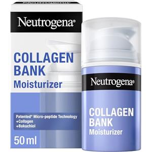 Neutrogena Collagen Bank Crema Idratante Viso, Crema Collagene viso con Tecnologia Micropeptidica brevettata e Bakuchiol anti-età per tutti i tipi di pelle, Formula leggera per uso quotidiano, 50 ml