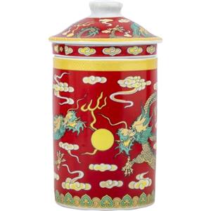 lachineuse - Teiera/Tazza per infusione - Design Drago Imperiale Rosso - Altezza: 14,5 cm - Porcellana - Tazza per colazione/relax - Idea regalo asiatica