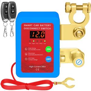 Anosuwa Interruttore Stacca Batteria 12V 240A con Telecomando e Display LED - Disgiuntore Automatico Senza Fili per Auto, Camper, Camion, Barca, Moto, ATV