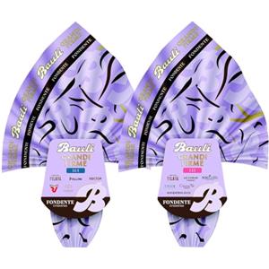 Generico Bauli Uovo Grandi Firme, Cioccolato al Latte, Cioccolato Bianco, Cioccolato Fondente, Edizione Lui e Lei, 365g (Lei, Cioccolato fondente)