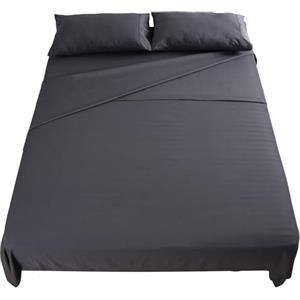 Flowen Set Lenzuola Letto Matrimoniale 160x190 cm 4pz Set Completo Lenzuolo Letto Piatto, Coprimaterasso con Angoli e Federe 50x80 in Morbida Microfibra Spazzolata Anti-Acaro Lavabile in Lavatrice