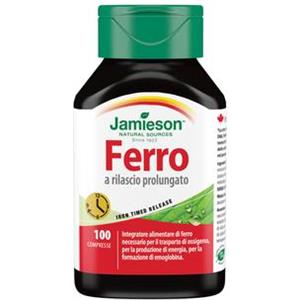 Jamieson Ferro - Integratore di Ferro a Rilascio Prolungato, 100 Compresse, Senza Glutine e Lattosio