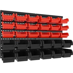 Boudech Peg Small - Pannello Portautensili da Parete 64x41 cm con 30 Box Contenitori Impilabili per Officina Garage e Banco da Lavoro