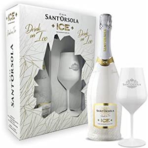 Sant'Orsola - Prosecco ICE Demi Sec in Gift Box con 1 Calice in Policarbonato, Ottimo con Ghiaccio, Gusto Secco con Note Fruttate, 1x750 ml