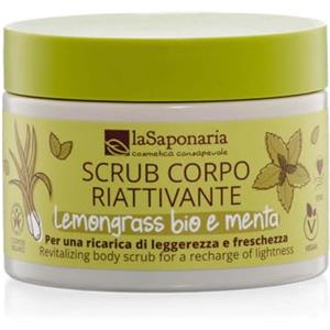 LASAPONARIA La Saponaria | Scrub Corpo Naturale al Lemongrass e Menta, trattamento stimolante e riattivante che dona freschezza immediata e pelle levigata, Formato da 250 g.
