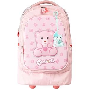 Colourbook Zaino Trolley Scuola Elementare Bambina Coccolotti Rosa 33 Litri Con Gadget Love Tell 3 Scomparti Schienale Ergonomico Ruote Silenziose Rinforzato